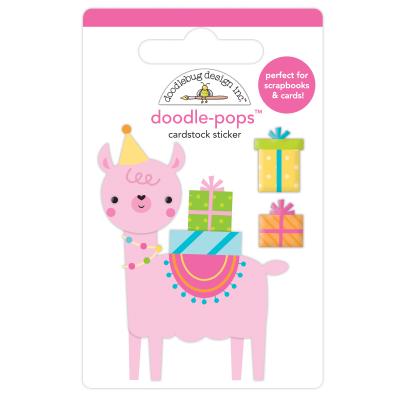 Doodlebug Hey Cupcake Doddle-Pops Cardstock Sticker - Party Llama
